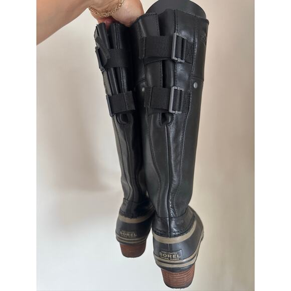 Sorel Women's Slimpack Riding Tall II Waterproof Boots in Black, Size 6.5 - Picture 3 of 7